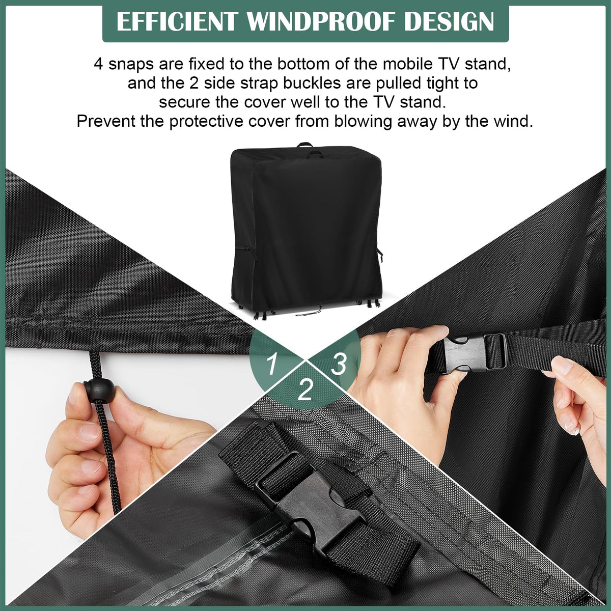 Kingling Outdoor TV Cover easy-remove handle enables quick setup