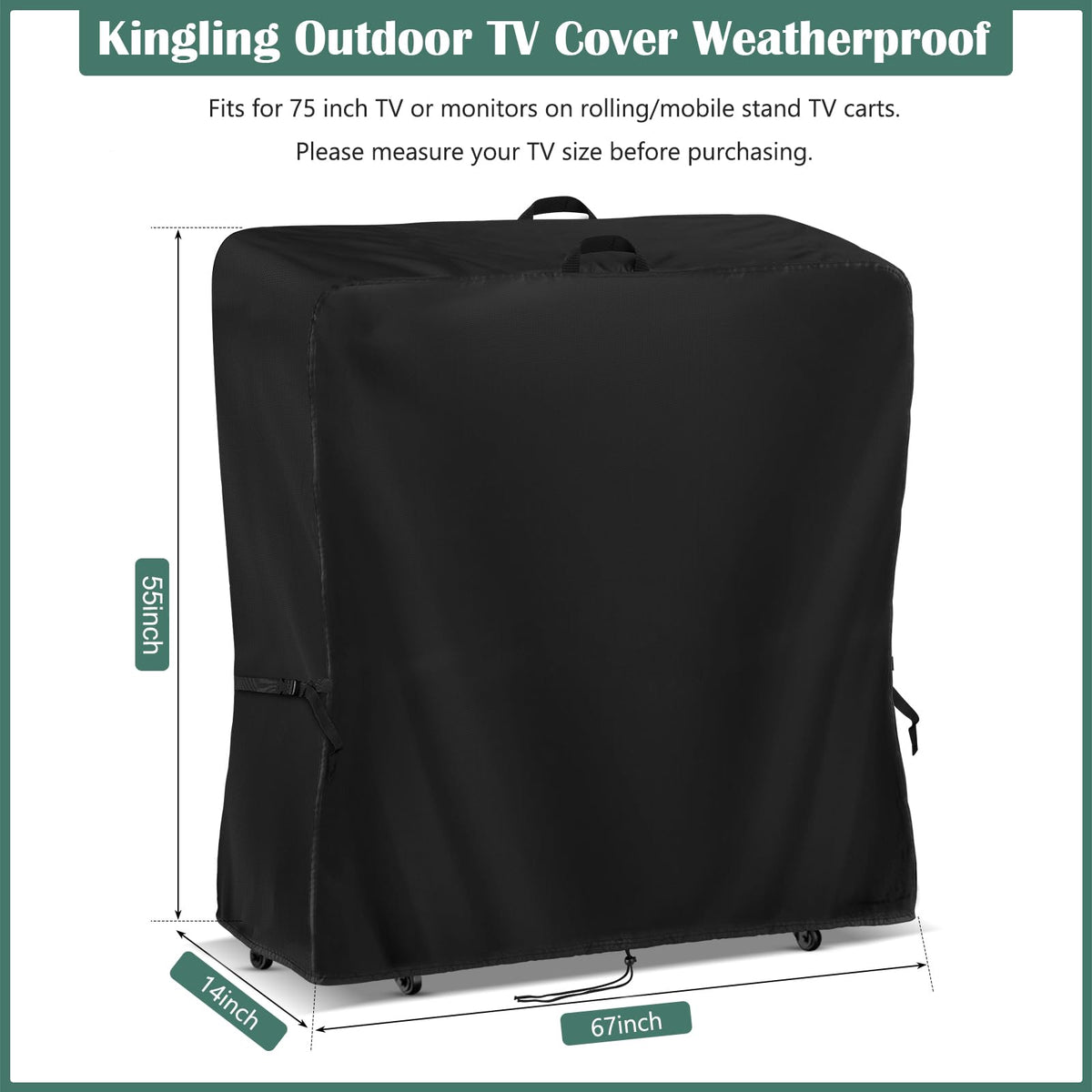 Kingling Outdoor TV Cover seam waterproof detail shows sealed edges to block water