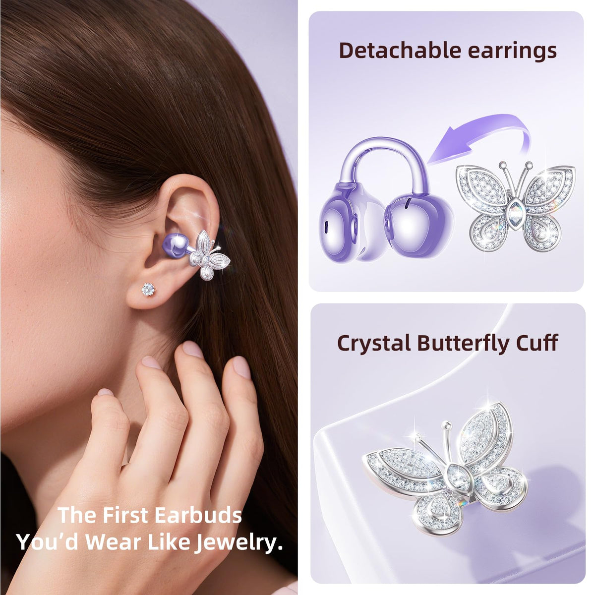 Kinglucky side profile on ear demonstrating secure clip fit and comfort benefit