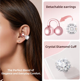 Kinglucky detachable crystal earring close-up adds elegant sparkle