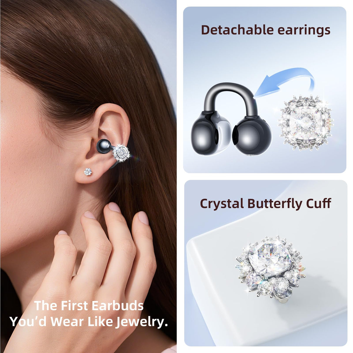 Kinglucky close texture of ear clip showcasing lightweight design and comfort