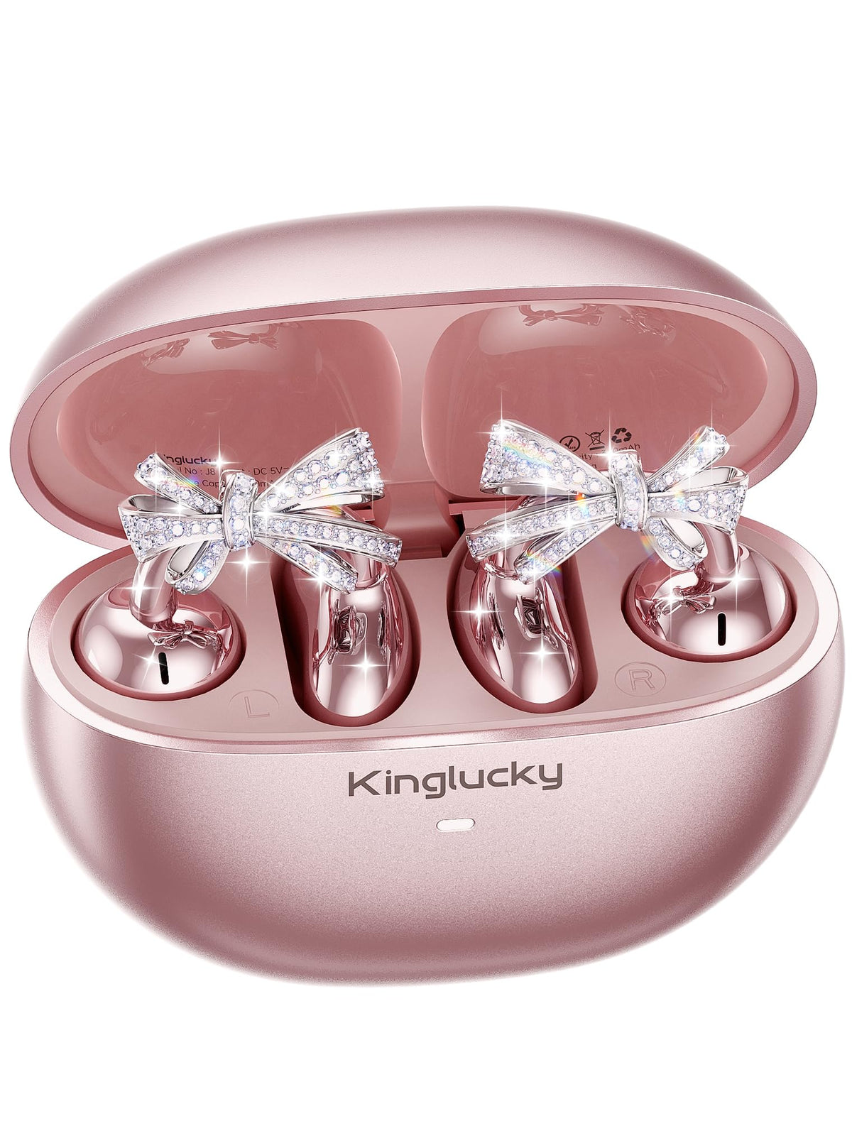 Kinglucky front packaging showcasing earbuds and gift-ready box benefit: stylish presentation