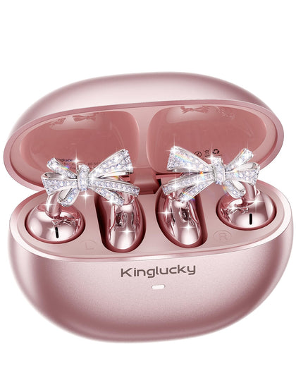 Kinglucky front packaging showcasing earbuds and gift-ready box benefit: stylish presentation