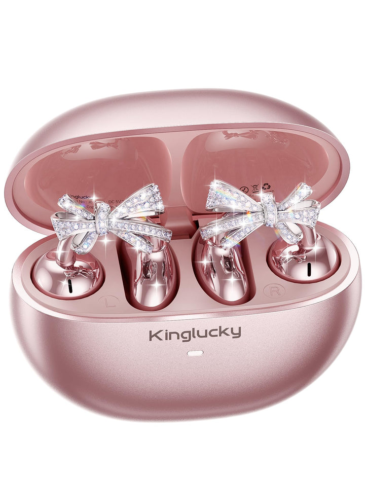 Kinglucky front packaging showcasing earbuds and gift-ready box benefit: stylish presentation