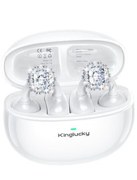 Kinglucky front packaging showing earbuds and box, premium gift-ready presentation
