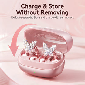 Kinglucky Gen2 case open with earrings attached for easy storage