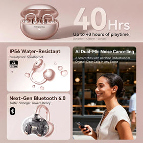 Kinglucky earbuds in hand for scale showing compact, portable size