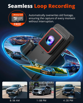 Kingslim 1.5-inch display on the dash cam for quick video preview
