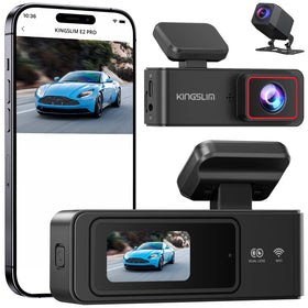 Kingslim 2K dashcam front view for crisp daytime recording and wide 170-degree field