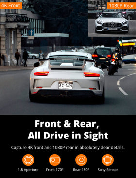 Kingslim D4 rear camera 1080p records rear traffic for safer reversing.