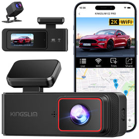 Kingslim E2PRO front camera showing clear road capture and high resolution