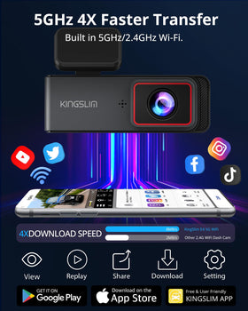 Kingslim E4 1.5-inch IPS screen displaying recorded footage for quick on-site review