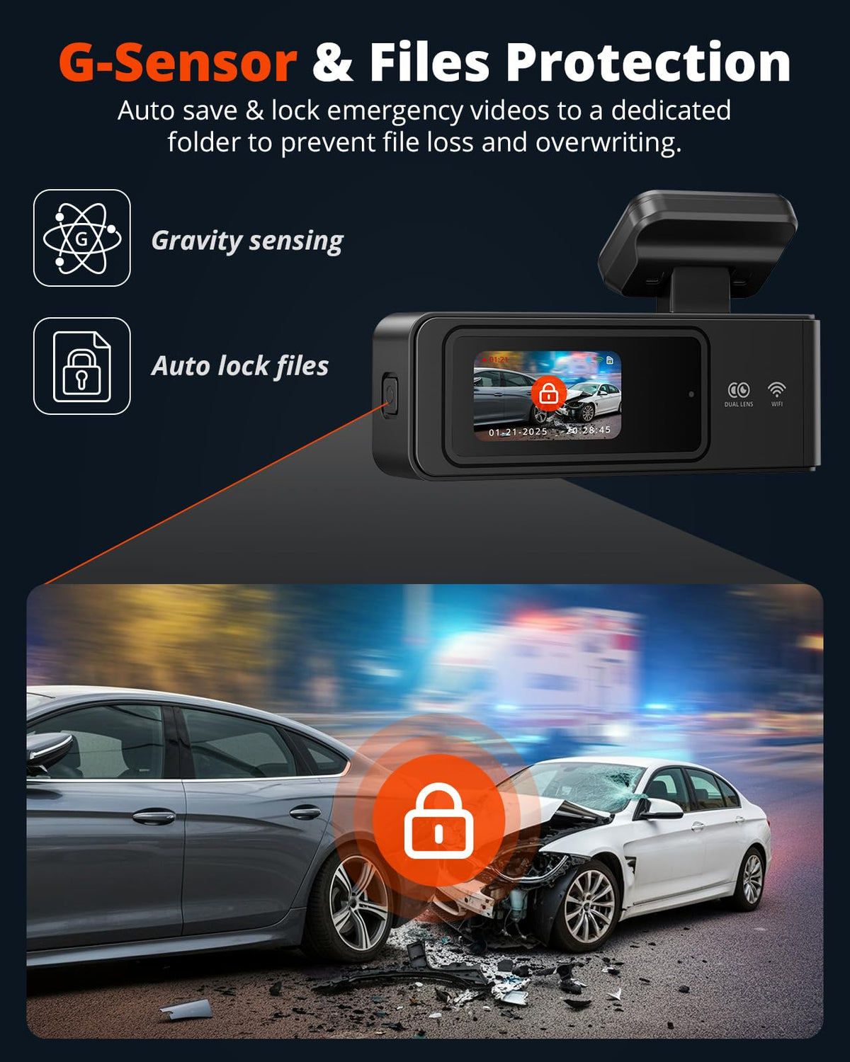 Kingslim emergency recording locks important clips to protect key events