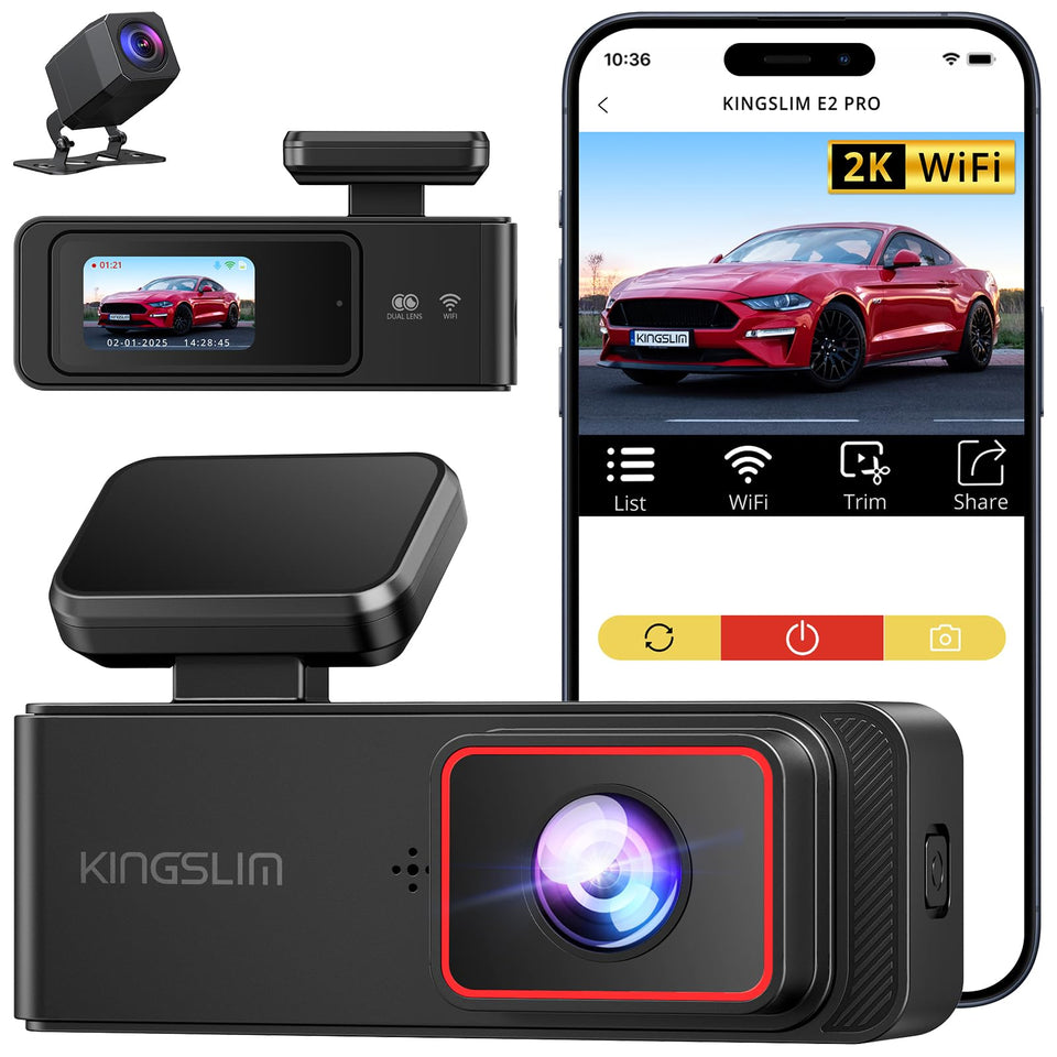 Kingslim front unit on windshield showing clear road capture and reliability