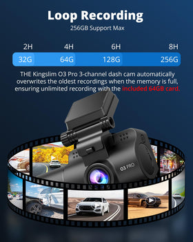 Kingslim O3Pro 2-inch IPS screen keeps the dashboard uncluttered.
