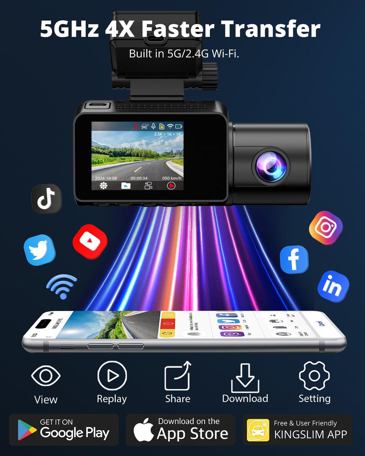 Kingslim O3Pro 64GB included SD card for ready storage and expansion up to 256GB.