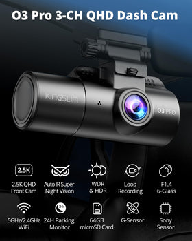 Kingslim O3Pro inside cabin camera 1080p records discreet cabin activity for evidence.