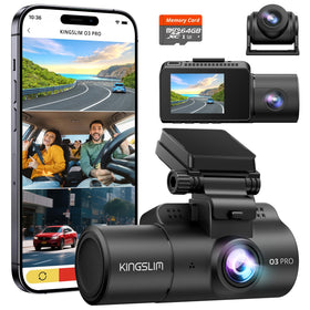 Kingslim O3Pro front camera 2.5K captures clear plates in day and night for reliable footage.