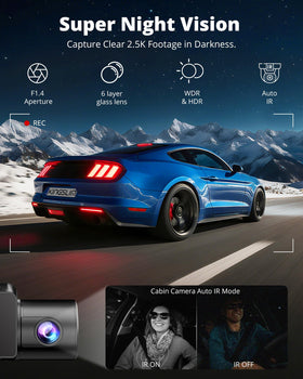 Kingslim O3Pro 6-layer glass lens with F1.4 aperture enhances night visibility.
