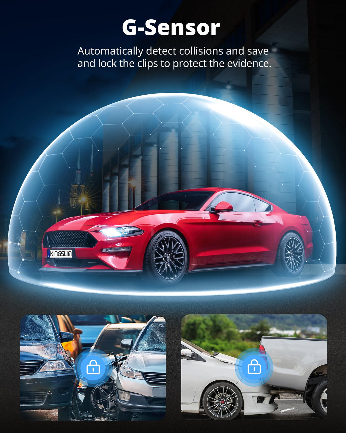 Kingslim O3Pro HDR and auto IR improve low-light recording inside the car.