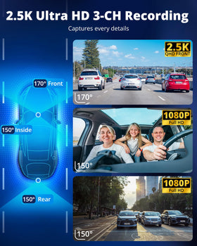 Kingslim O3Pro rear camera 1080p widens view for comprehensive rear coverage.