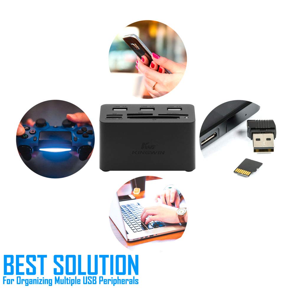 Kingwin MacBook-friendly USB adapter reader for seamless card access.