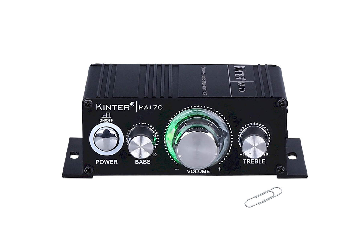 Kinter MA170 front panel showing compact size and layout for easy mounting