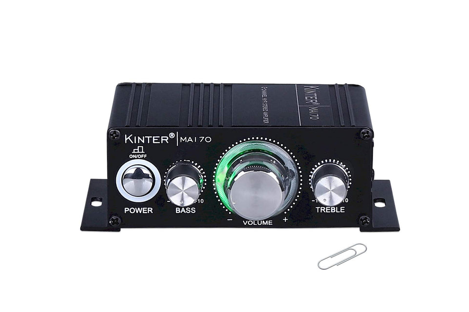 Kinter MA170 front panel showing compact size and layout for easy mounting