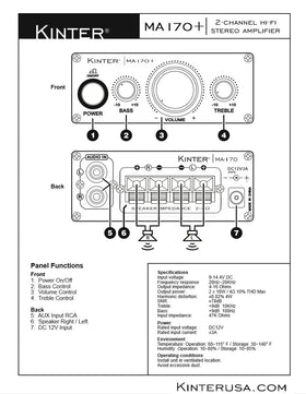 Kinter MA170+ aluminum housing is rugged and easy to mount.
