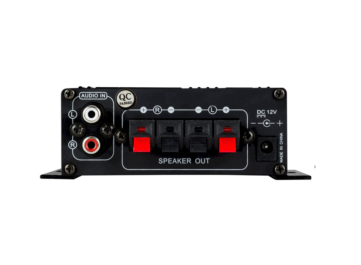 Kinter MA170+ rear panel inputs showing RCA L/R connections for analog sources.