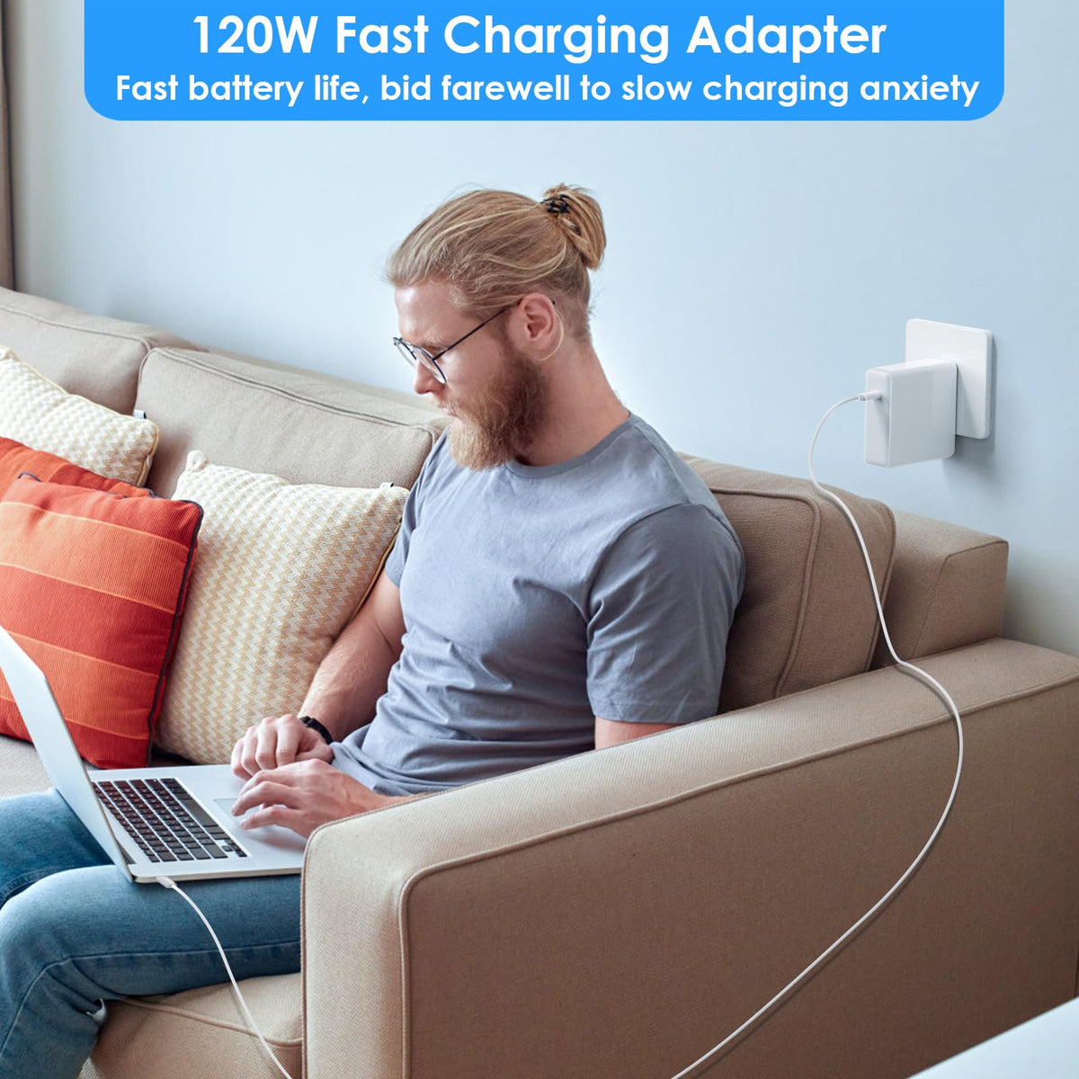 Kioson 120W USB-C Charger packaging shows included accessories.