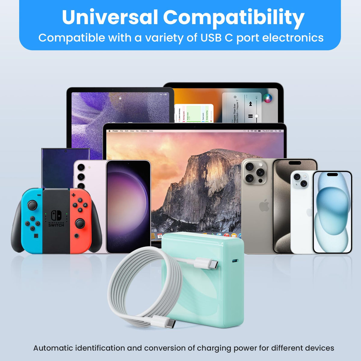 Kioson charger with multi-protection for safe, intelligent charging.