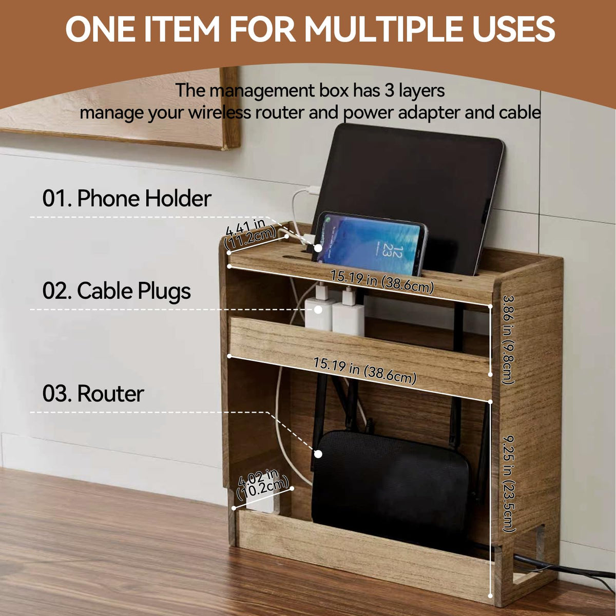 Compact footprint fits desks, TV stands, and entertainment centers with style.