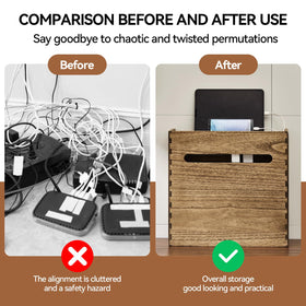 Freestanding wood design by KIRIGEN keeps equipment accessible and surfaces clean.