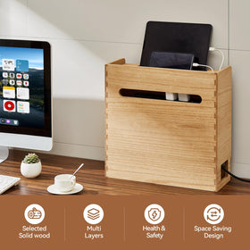 KIRIGEN three-tier shelf unit organizes modem and power strip