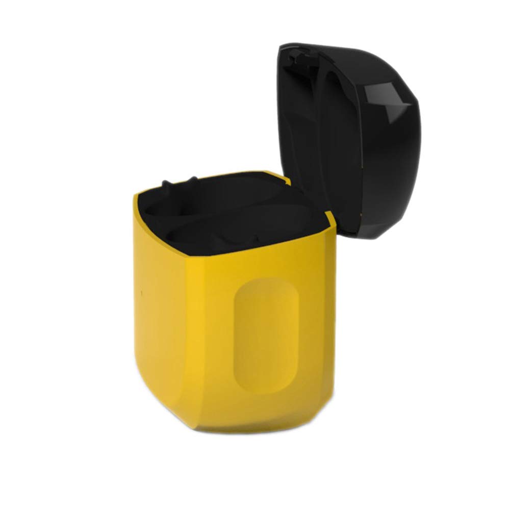 Kissmart charging case, yellow, side view highlights easy pocket portability