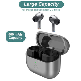 Kissmart Galaxy Buds 3 Pro charging case open lid reveals buds cradle and 400mAh capacity