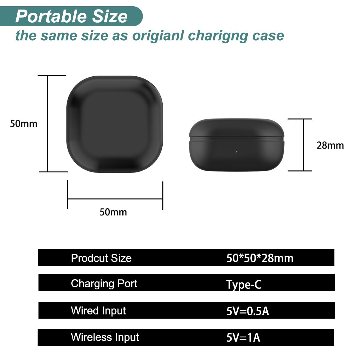 Kissmart Galaxy Buds Live case closed in a compact, portable design.