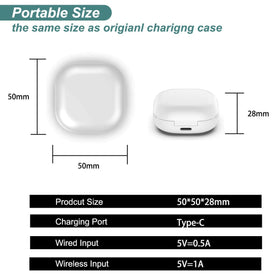 Kissmart Galaxy Buds Live charging case back view shows port access.