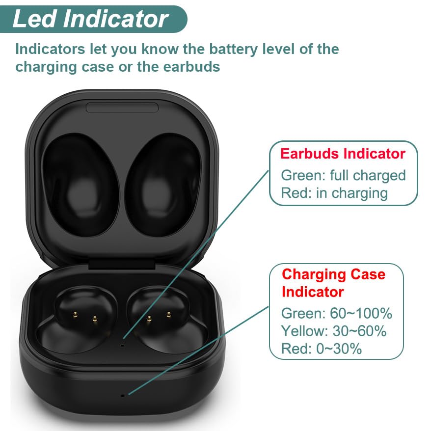 Kissmart Galaxy Buds Live charging case USB-C cable included for reliable power.