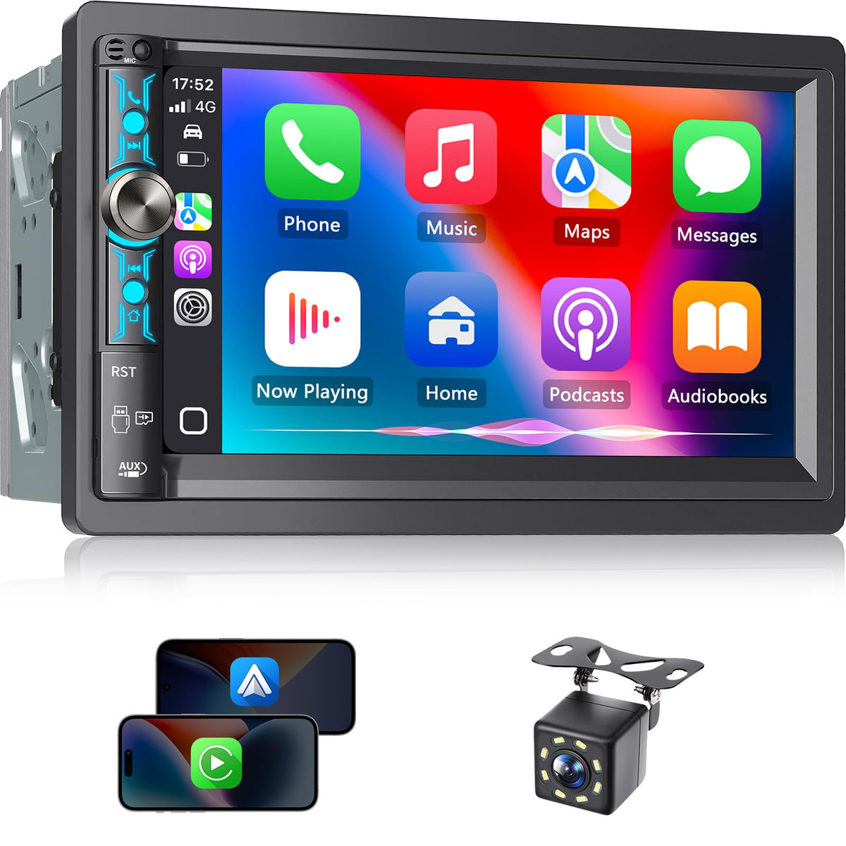 Kissound 7-inch DIN car stereo display for crisp navigation on the road.
