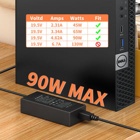 Extended length power cord on the KITEURAD adapter ready for workspace flexibility.