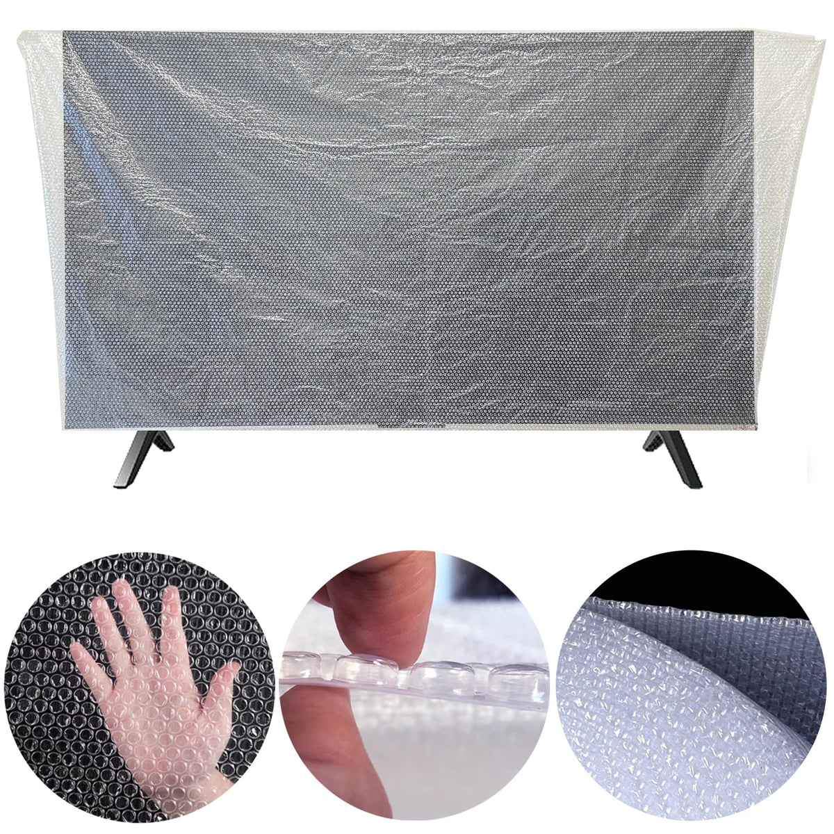KIXILO TV Cover uses soft poly foam to guard against dust.