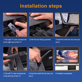 KJDiSRPin TV legs in use on a Samsung TV for stable setup