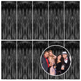 K.E.J 10 pack foil curtain backdrop for easy party decoration and photo-ready moments