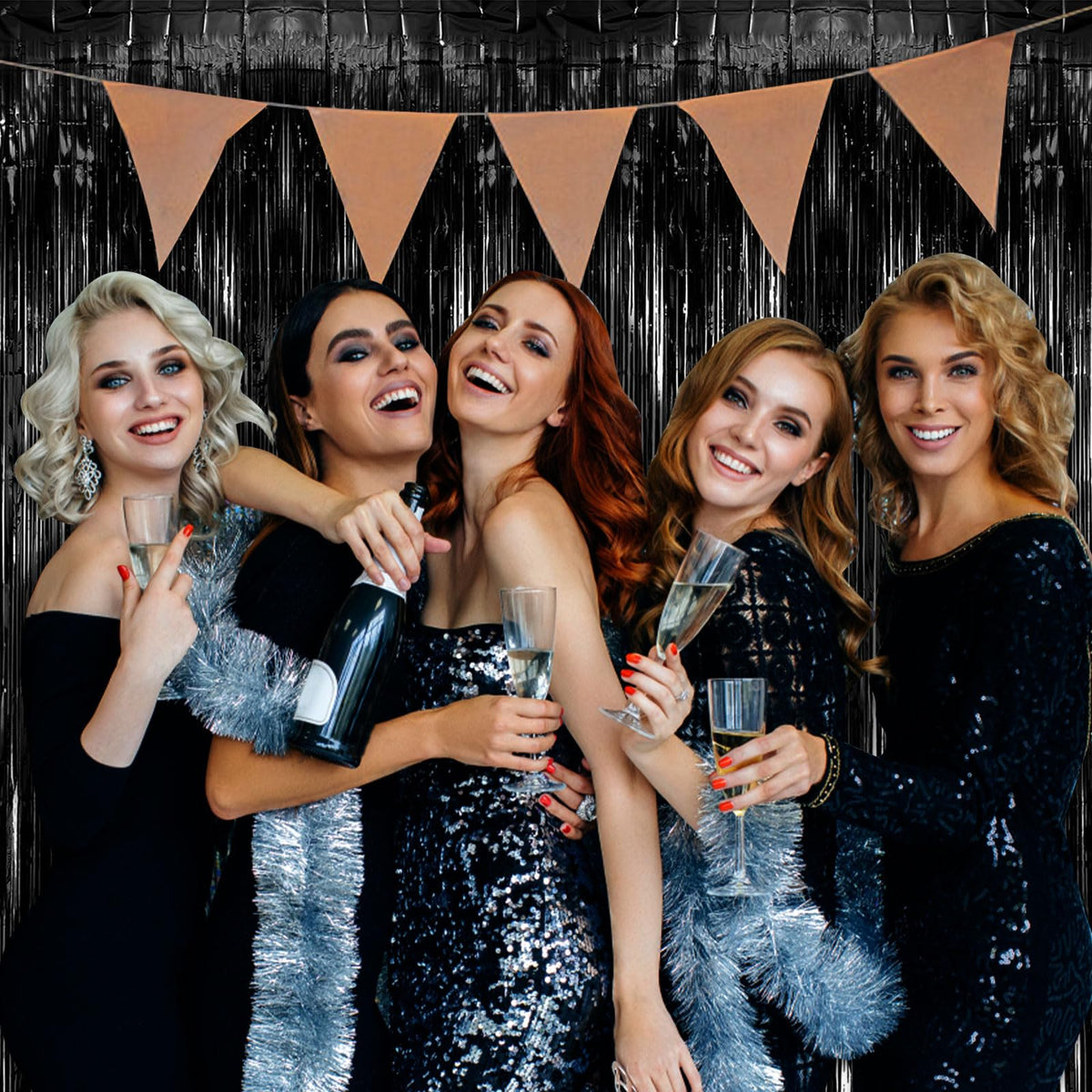 K.E.J photo booth backdrop setup with versatile party decoration and entrances