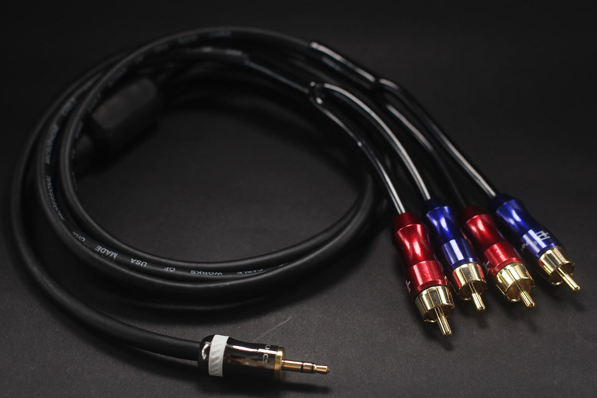 KK AUDIO KK-A3.5to4 HiFi Cable side view shows compact 1 m length.