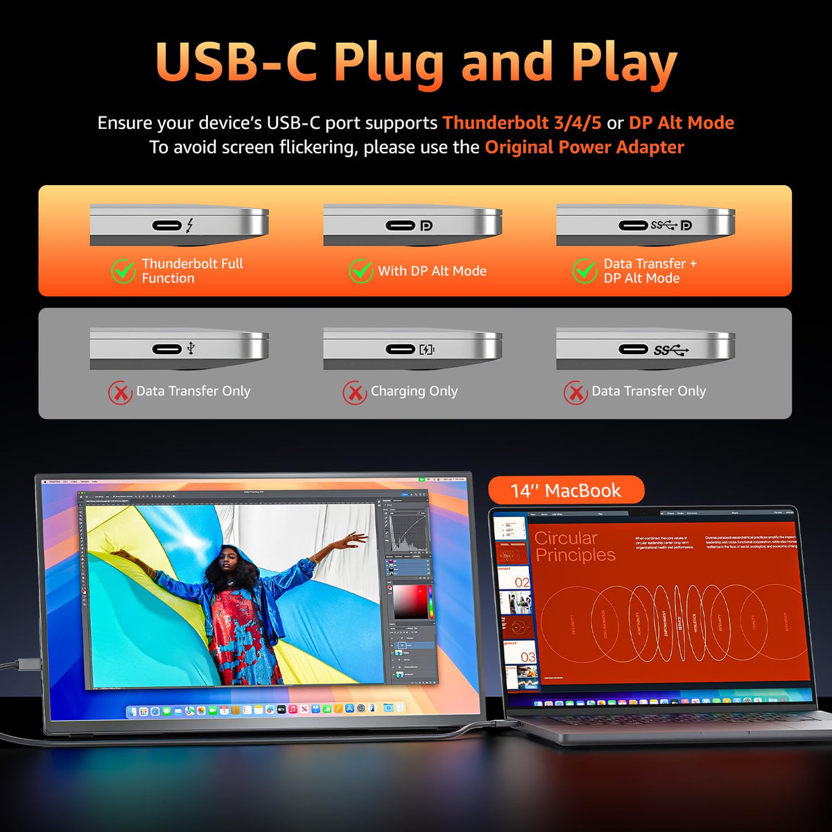 kksmart portable monitor built-in kickstand for flexible viewing angles during travel
