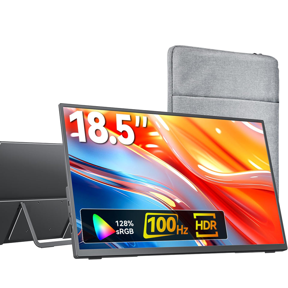 kksmart portable monitor front view with bright 18.5-inch display for on-the-go multitasking
