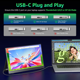 kksmart portable monitor slim-profile weighs little for effortless travel.